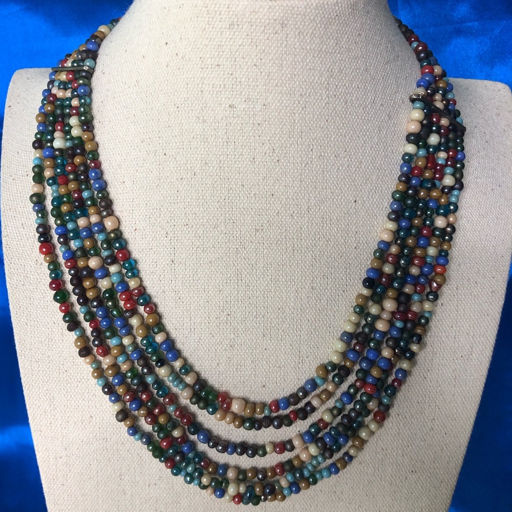 Vintage Multi/color, Multi Strand Bib Necklace